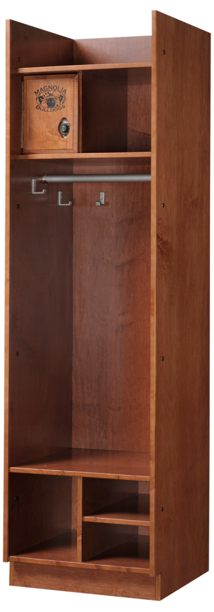 Straight Front Wood Lockers in Cinnamon Maple 