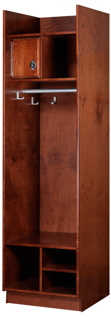 Straight Front Wood Lockers in Rosewood Maple