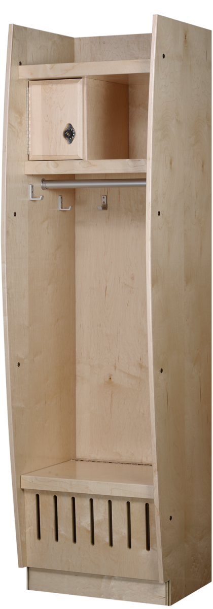 Bow Front Wood Lockers in Hardrock Maple