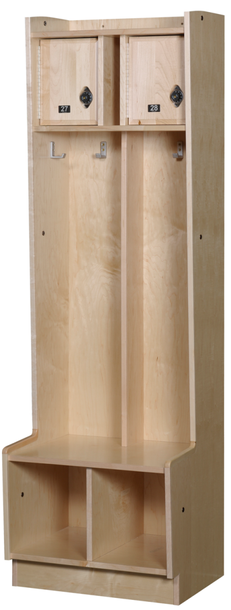 Double Open Wood Lockers in Hardrock Maple 