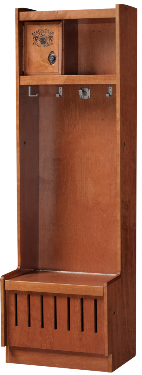 Open Wood Lockers in Cinnamon Maple 